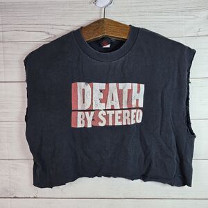 Death by Stereo T-Shirt Into The Valley Of Death VINTAGE 00's Y2K Cut Off Crop